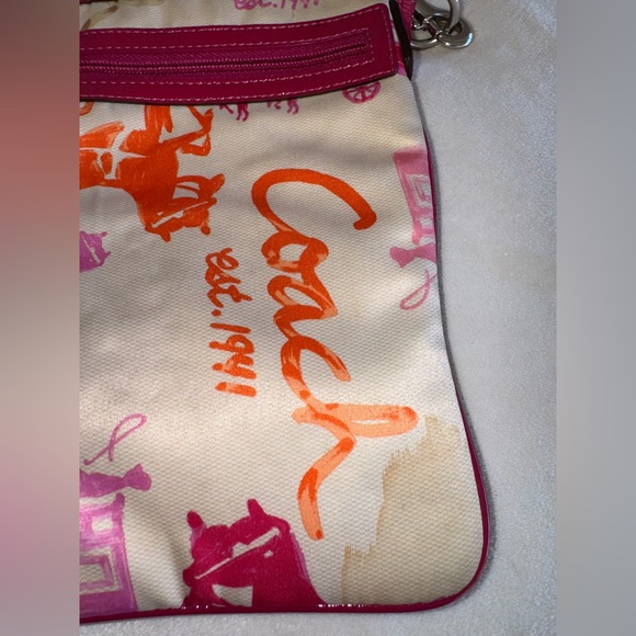Vintage Coach Horse Carriage Logo Crossbody Messenger Swing Shoulder Purse - Picture 9 of 16